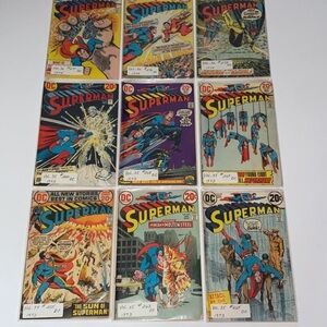 9 SUPERMAN DC COMIC BOOKS